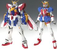 GFF #0029 GF13-017NJII God Gundam (left) and GF13-050NSW Nobell Gundam (right) figures (2006): product samples