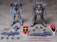 Impulse Gundam (Deactive Mode; left) as part of MSiA / MIA "Deactive Set Phase Z.A.F.T." double set (Limited edition release; 2005): product samples.