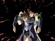 Kyoji and Schwarz's final moments before being blown up by Domon/God Gundam's finisher.