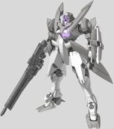 Fan art CG of GN-X w/ GN Long Barrel Beam Rifle, front view