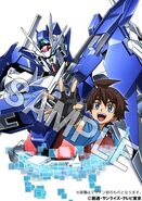 Riku & Gundam 00 Diver Ace on Blu-Ray Poster Box 1