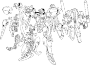 MSA-0011 - S Gundam - Schematics Lineart