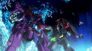 Psyco Gundam Mk-II (left) and Psyco Gundam (from Gundam Build Fighters Try Island Wars)