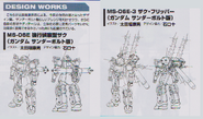 Zaku Reconnaisance Type (Thunderbolt Ver.) and Zaku Flipper (Thunderbolt Ver.): illustrated by Yasuo Ohtagaki