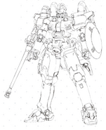 Lineart of MG 1/100 Tallgeese EW by Hajime Katoki