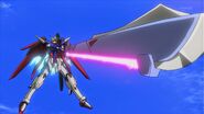 Shimon's Destiny Gundam wielding its MMI-714 "Arondight" Beam Sword (Ep 07)