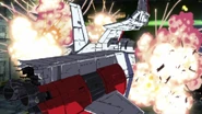 Flashback of White Base exploding inside A Baoa Qu (episode 7 of Mobile Suit Gundam Unicorn OVA)