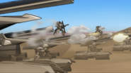 Bombarding the Gundams at Taklamakan Desert