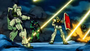 Fighting alongside AEUG's GM IIs (Mobile Suit Gundam U.C. ENGAGE)