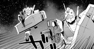 A pair of GM IIs aiming beam rifles (Mobile Suit Gundam Valpurgis)