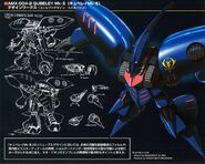 Illustrations in the model kit manual of 1/144 HGUC AMX-004-2 Qubeley Mk-II