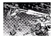 Moore Brotherhood attack.jpg (824 KB) Moore Brotherhood mobile suits launching into the final battle