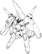 AMX-007 Gaza-E - Front View Lineart