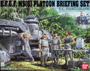 The 08th MS Team (Shiro, Karen and Eledore) as part of 1/35 U.C. Hard Graph "EFGF MS[G] Platoon Briefing Set" (2007): box art