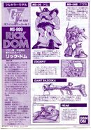 Rick Dom: information from 1/144 Full Color Model MS-R09 Rick Dom modelling manual (1988)