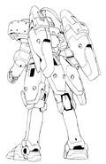 OZ-00MS2B - Tallgeese III - Back View Lineart