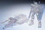 GFF "G-Armor (Translucent Model)" figure set (Limited release; 2002): product sample - G-Fighter (left) and RX-78-2 Gundam (right)