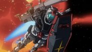 Emerging from explosion (The White Gundam)