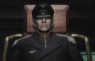 In military uniform, addressing Jotunheim's crew (Episode 3: Dance of the Orbital Ghosts)