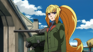 Wearing a Tekkadan uniform