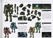 Zaku profile and linearts (Mobile Suit Gundam G QuuuuuuX - Beginning - Pamflet) (2)
