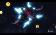 In Titans colors in Waverider mode (Gundam Build Fighters)