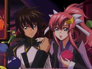 Lacus and Kira in their ZAFT uniforms (2)