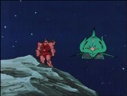 Elmeth with Char's Gelgoog as seen on Mobile Suit Gundam TV series