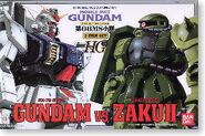1/144 HG "RX-79[G] Gundam vs. MS-06J Zaku II" set (1996): box art