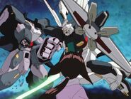 Right forearm sliced off by Gundam Double X