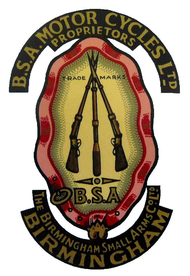 Badge Motor Bike Sticker Emblem Birmingham Small Arms Co B.S.A Gel Gun 
