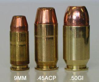 How does the 50 GI cartridge compare to the 45 ACP? - Quora