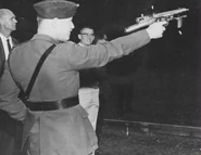 The Douglas submachine gun during testing.