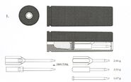 Diagram of 12-gauge flechette and fluted sabot.