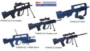 FAMAS G2 in different configurations