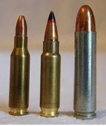 From left to right:4.6×30mm, 5.7×28mm, .30 Carbine