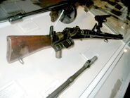 A Howell rifle on display at the Royal Armories Museum in Leeds, UK.