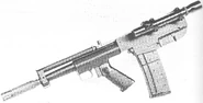 A Bushmaster with a scope and flash hider.