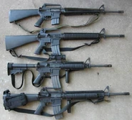 From top to bottom: M16A1, M16A2, M4A1 and M16A4