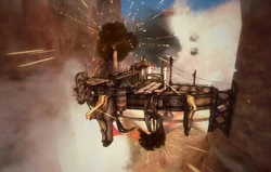 A Mobula taking some hits on Canyon Ambush.