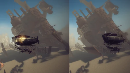 A being hit by a , getting pushed by the hit.