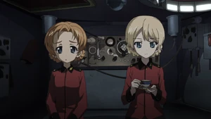 Orange Pekoe and Darjeeling in a tank, drinking tea obviously.png (860 KB) Orange Pekoe and Darjeeling inside the Churchill, Darjeeling drinking tea as usual