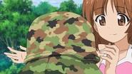 Miho setting up a tent