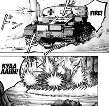 Miho destroying Leila's Panzer II.