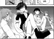 Neko's gang, sans Hirono. From left to right: Kanbara, Neko, Koharu, Yano.