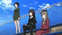 From left to right, Ami, Shiho and the Head of the Shimada Style, Shiho's former mentees.