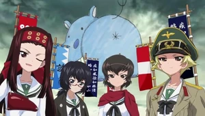 The girls from the Hippo Team during the Anime Opening Song.