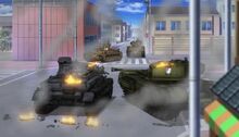 Tanks during an elimination battle