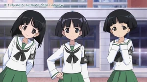 The girls from the Mallard Team during the Anime Opening Song.