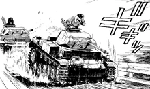 Panzer II hard break before running civilians.